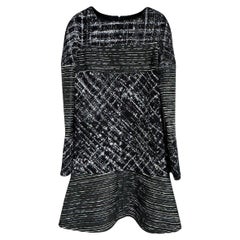 Chanel 8K$ Nuevo vestido de pasarela de tweed y cuero