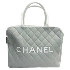Chanel grau Leinwand Boston Stil Tasche
