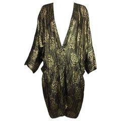 Vintage Mela Montenapoleone Milano figured gold tissue lame coat 1980s 10