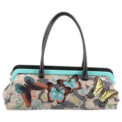 Bottega Veneta Frame Shoulder Bag Jacquard with Butterfly Applique Large