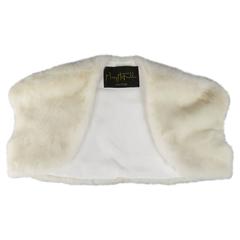 MARY MCFADDEN Size M Cream Cropped Bolero Vest Shrug