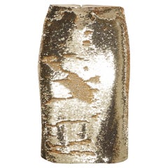 Emporio Armani Gold Sequin Pencil Skirt S