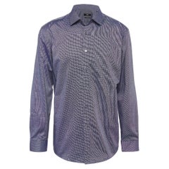 Boss By Hugo Boss Blue Ditsy Cotton Long Sleeve Shirt 4XL