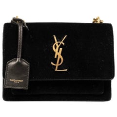 Borsa a spalla Saint Laurent Sunset Nero