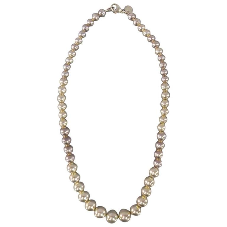 TIFFANY and CO. Silver Sterling Ball Choker Necklace at 1stDibs