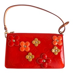 Louis Vuitton  Vernis Lexington Fleurs Pochette orange