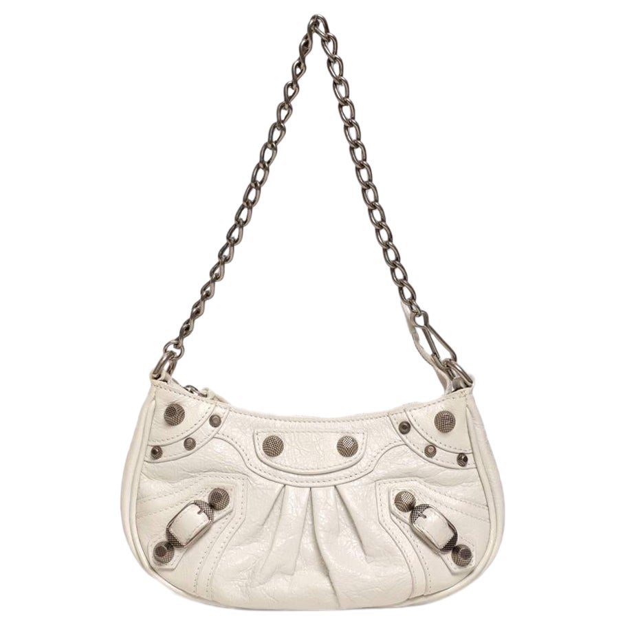 Borsa a Tracolla Balenciaga Le Cagole Mini Bianca For Sale