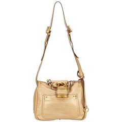 Chloe Gold Metallic Leather Paddington Shoulder Bag 5
