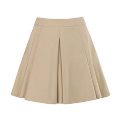 Vintage VIVIENNE WESTWOOD c.1990s Classic Beige Tan Wool Blend Pleated A-Line Mini Skirt