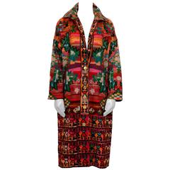 Vintage Roberta di Camerino 1970's Signed Printed Coat/Dress