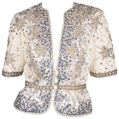 Frank Govers Sequin Jacket Vintage - silver/gray 1980