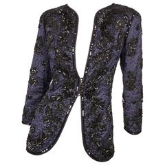 Frank Govers Sequin Jacket Vintage - dark blue/black 6