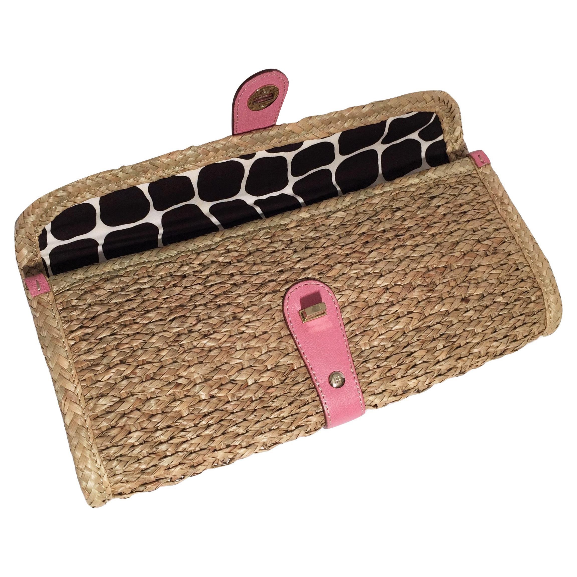 New Spring 2005 Collection Kate Spade Wicker Straw Rattan Clutch Bag
