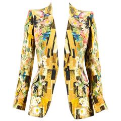 Alexander McQueen Multicolor Floral & Abstract Print LS Blazer Jacket SZ 4