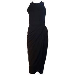 1980s Lolita Lempicka Bis Black Bodysuit with Attached Wrap Skirt 3
