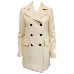 Marni Ivory Wool Peacoat With Black Buttons 8