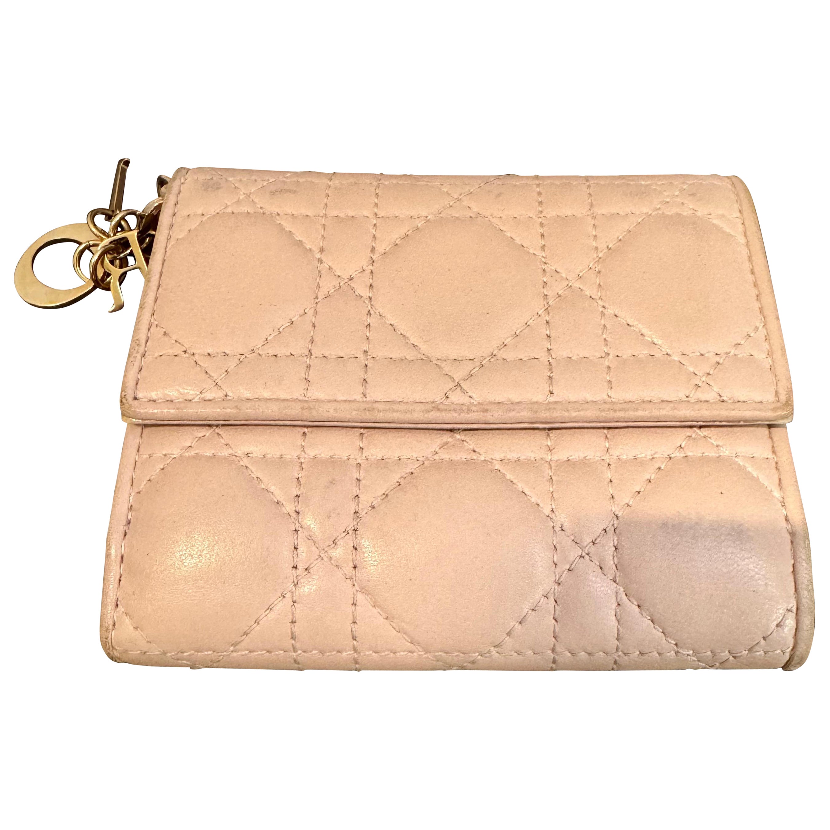 Christian Dior lady Dior Mini wallet, Cream / Beige