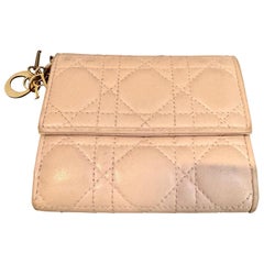 Christian Dior lady Dior Mini wallet, Cream / Beige