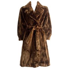 Yves Saint Laurent Haute Couture sheared beaver fur coat, AW 1985