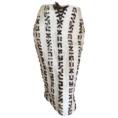 Yves Saint Laurent Tom Ford Mombasa Collection Lace Up Pencil Skirt