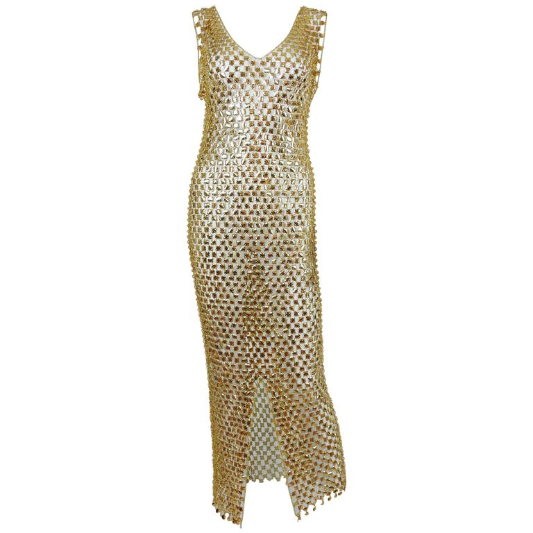 chainmail dress gold