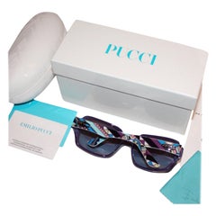 Nuevas Gafas de Sol Emilio Pucci Logo Púrpura  Con estuche y caja