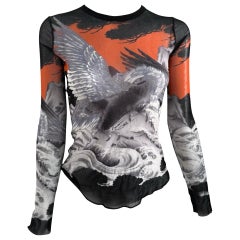 Jean Paul Gaultier JPG Soleil Mesh Eagle Tatoo Top