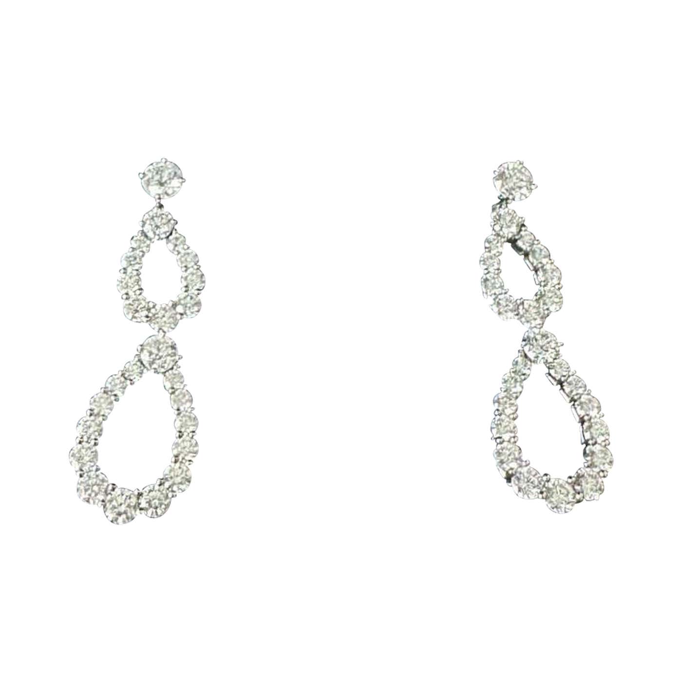 Harry Winston Double Diamond Loop earrings For Sale at 1stDibs