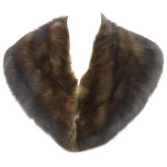 Luxurious Plush Sable Fur Retro Collar c 1970s