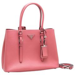 Prada Saffiano Cuir Leather Handbag Tamaris Pink Tote Bag at 1stDibs