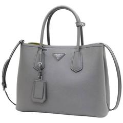 Prada Saffiano Cuir Leather Handbag Marmo Salvia Tote Bag 9