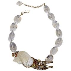 Limited Series Philippe Ferrandis Rock Crystal Snail Necklace