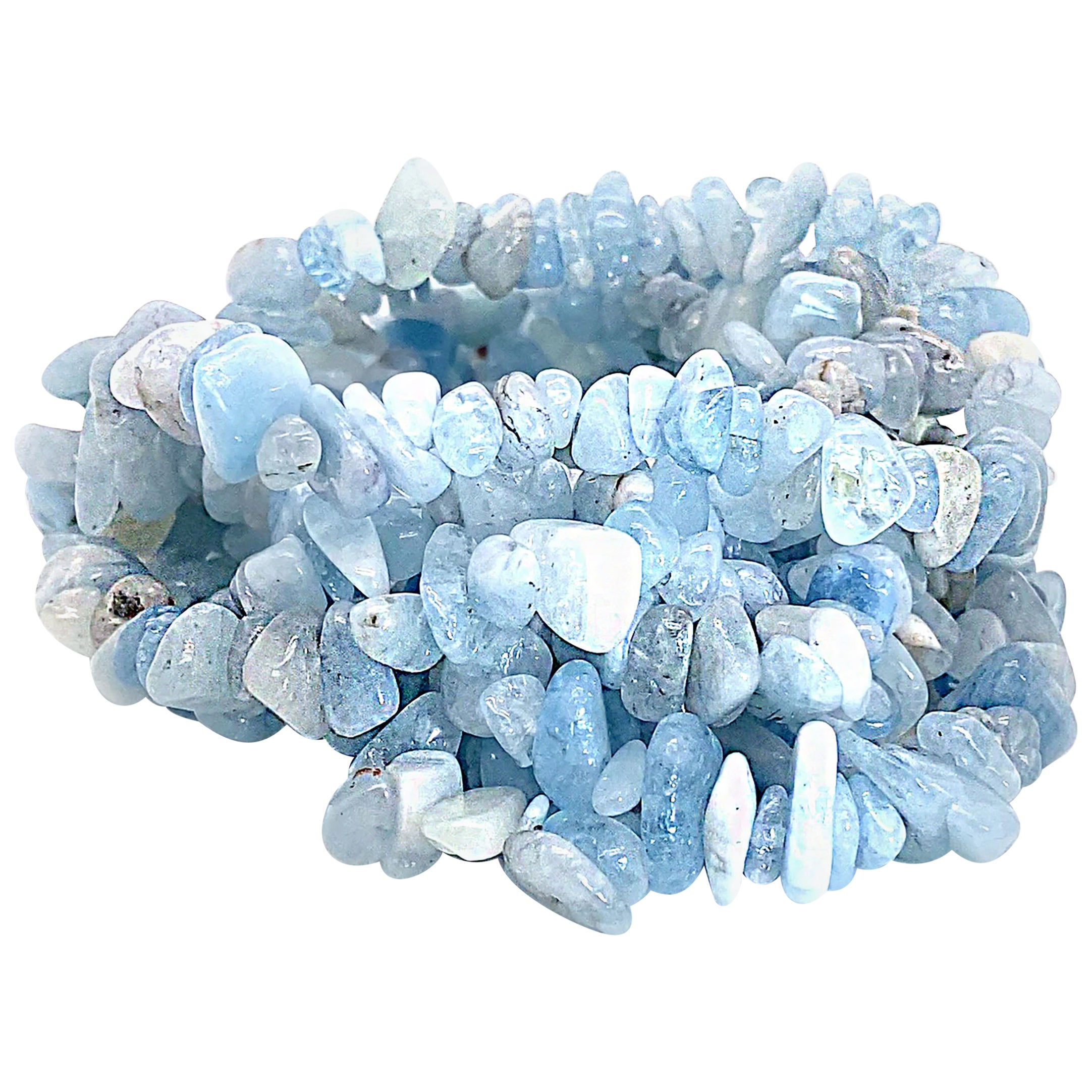 Collier d'éternité à deux brins d'aigue-marine - 29 pouces 
Aigue-marine polie en bleu clair à foncé

Découvrez une beauté intemporelle avec ce collier d'aigue-marine éternel de 29 pouces à deux brins, dont les éclats d'aigue-marine polis brillent