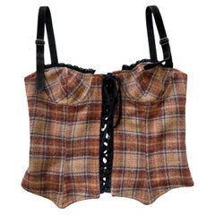2002 AW D&G Runway Tartan Wool Corset Top