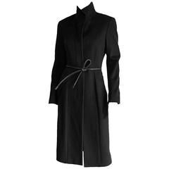 Vintage The Most Heavenly Tom Ford Gucci FW 1999 Black Cashmere Belted Runway Coat! 42