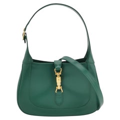 Gucci Jackie 1961 Green Leather Bag Small with Adjustable Strap