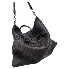 Bottega Veneta Maxi Convertible Tote Bag Dark Brown Leather Two-way Carry 50cm