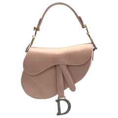 Dior Saddle Mini 2019 Silk Pink with Crystal Buckle Handbag