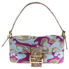 FENDI Baguette Multicolor Purple Fabric with Psychedelic prints
