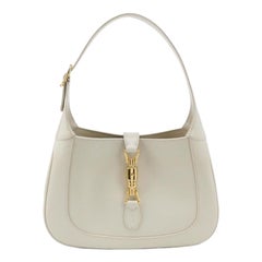 Gucci Jackie 1961 White Leather Bag with Adjustable Strap Size Small