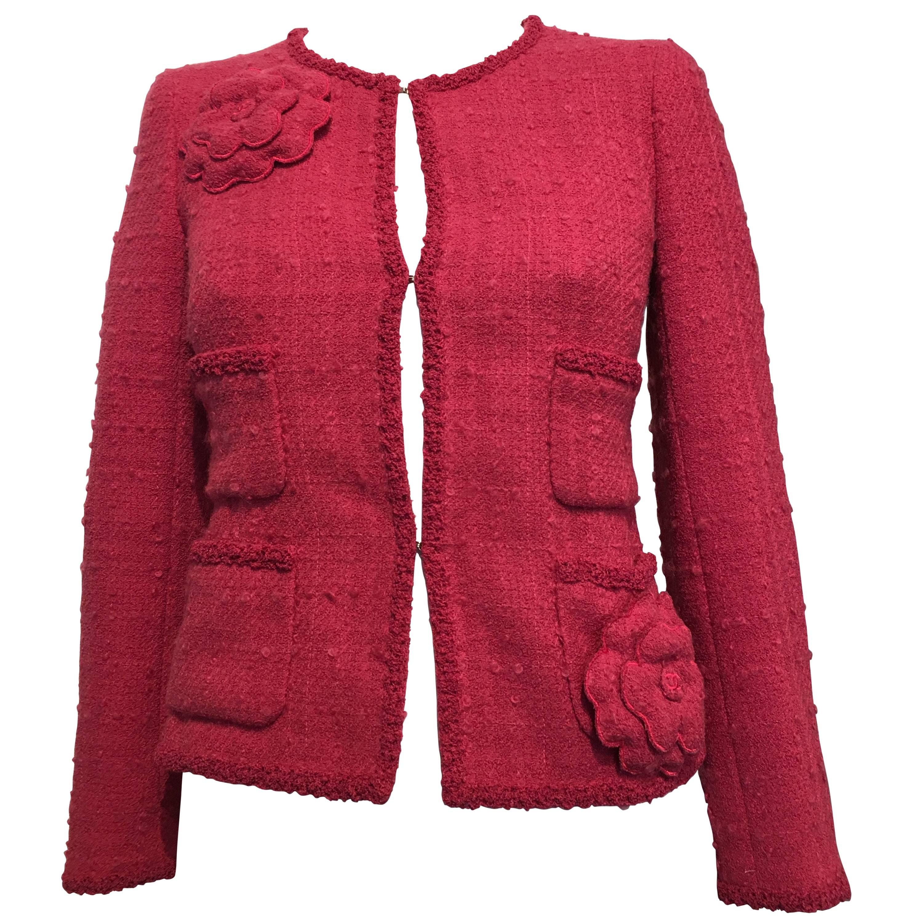 Chanel Pink Jacket with Camellia Pins