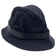 Gucci Black Monogram Canvas Unisex Bucket Hat Size S