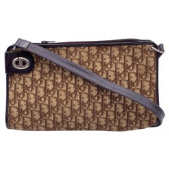 Christian Dior Vintage Brown Schrägstrich Monogramm Canvas Umhängetasche