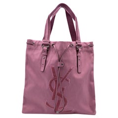 Yves Saint Laurent Borsa shopping in tela rosa con logo Kahala Tote