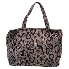 D&G Dolce & Gabbana Beige Animalier Pattern Nylon Tote Bag