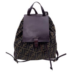 Borsa zaino con coulisse in tela Monogram di Fendi Vintage Zucca
