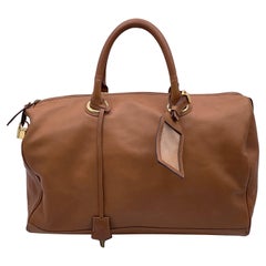Gianfranco Ferre Vintage Beige Leather Satchel Boston Bag