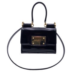 Dolce & Gabbana Black Patent Leather 90s Sicily Shoulder Bag