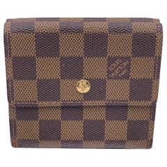 Louis Vuitton Vintage Damier Ebene Canvas Elise Square Compact Wallet