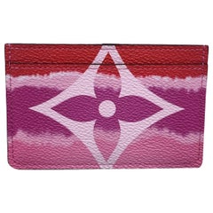 Louis Vuitton Pink Red Rouge Monogram LV Escale Canvas Card Holder